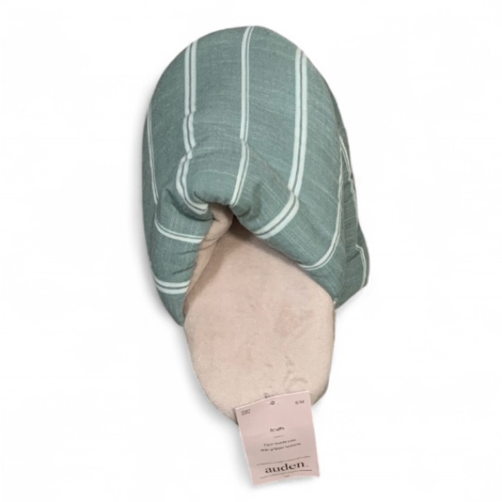 Auden Blue Green Striped Slippers Size Small New with Tags